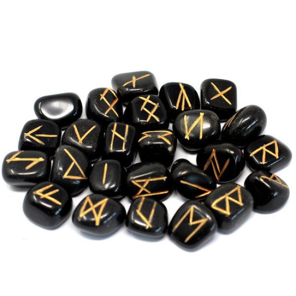 Runes Black Agate